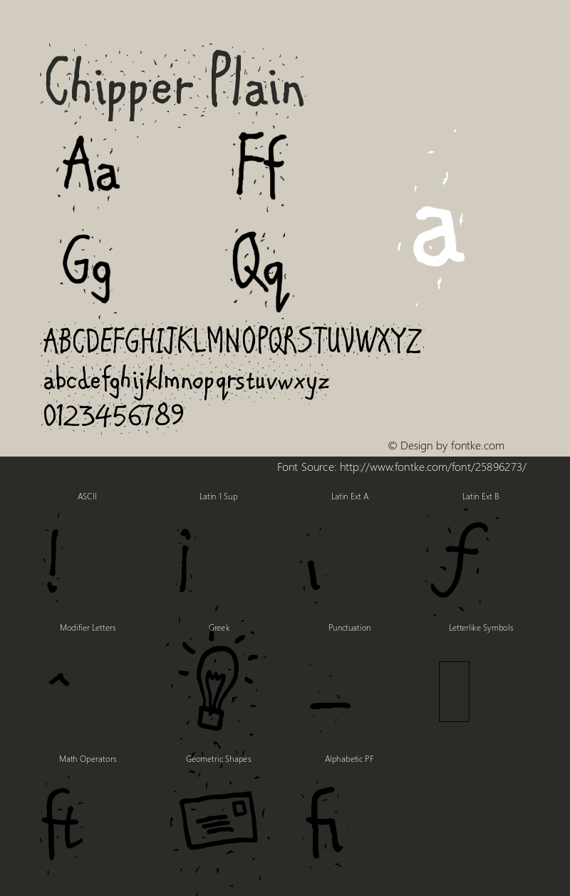 Chipper Plain Version 1.0 Font Sample