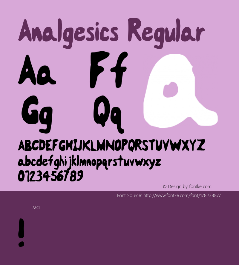 Analgesics Regular Version 1.0 Font Sample