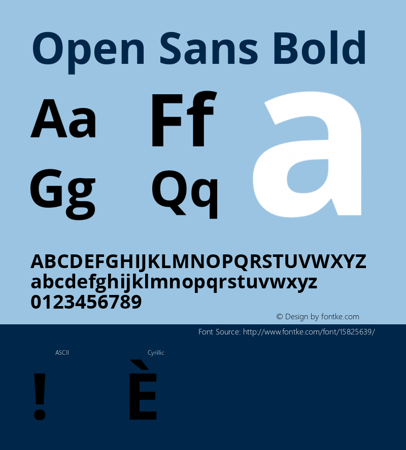 Open Sans Bold Version 1.10; ttfautohint (v1.4.1) Font Sample