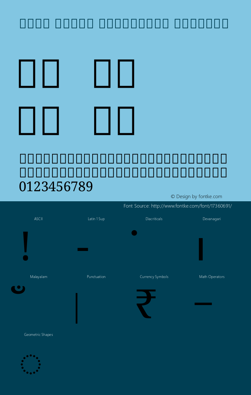 Noto Serif Malayalam Regular Version 1.00 uh Font Sample