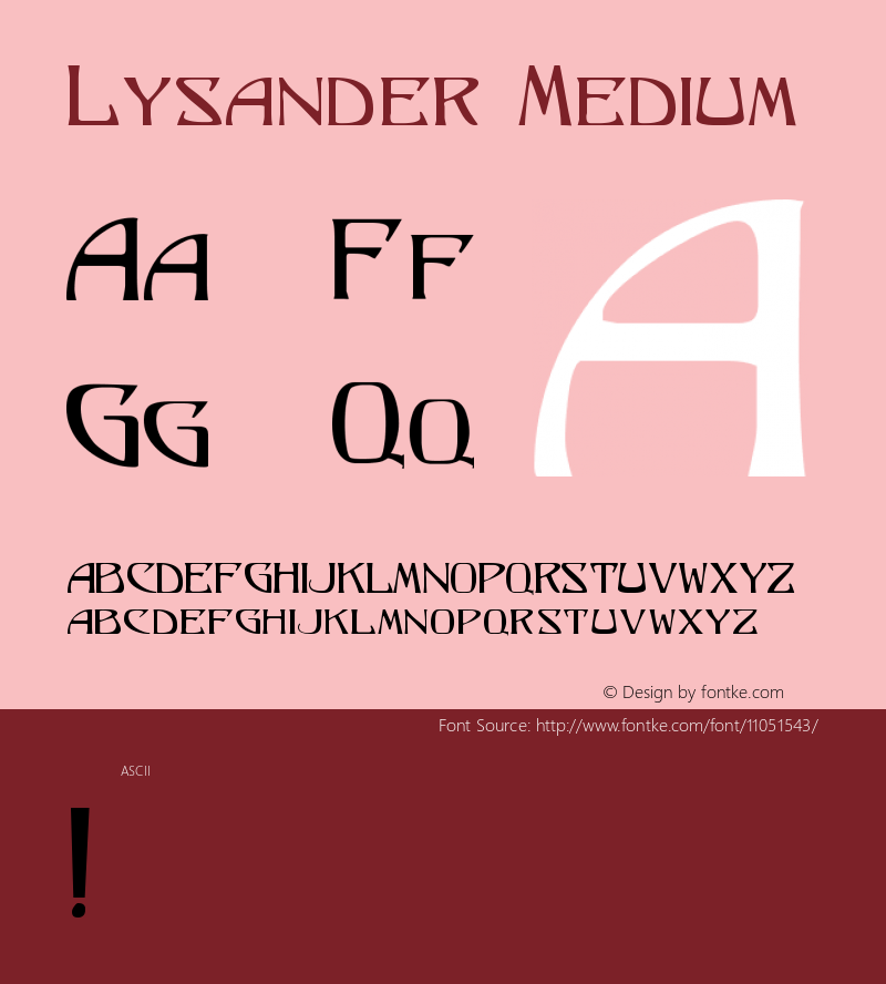 Lysander Medium Version 001.000 Font Sample