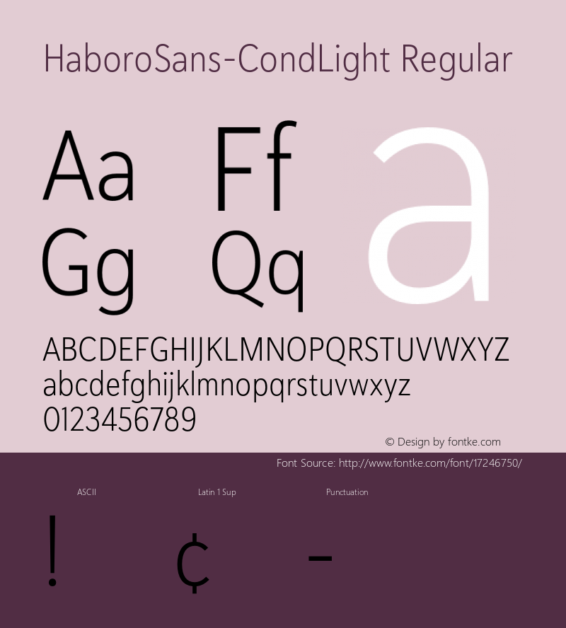 HaboroSans-CondLight Regular Version 1.0 Font Sample