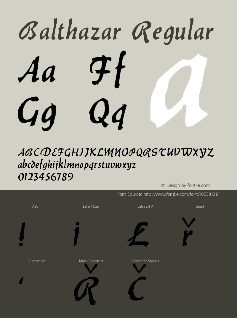 Balthazar Regular Altsys Fontographer 3.5  2/8/93 Font Sample