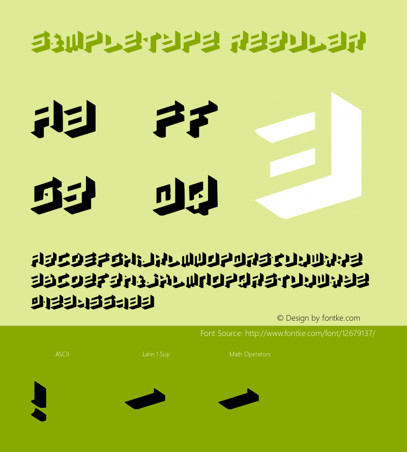 simpletype Regular FENOTYPEFACES 2001 Font Sample