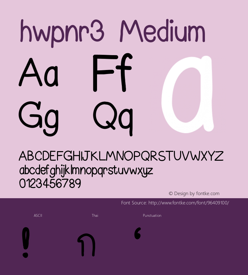 hwpnr3 Version 001.000 Font Sample