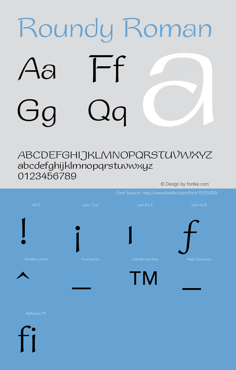 Roundy Roman Version 001.000 Font Sample