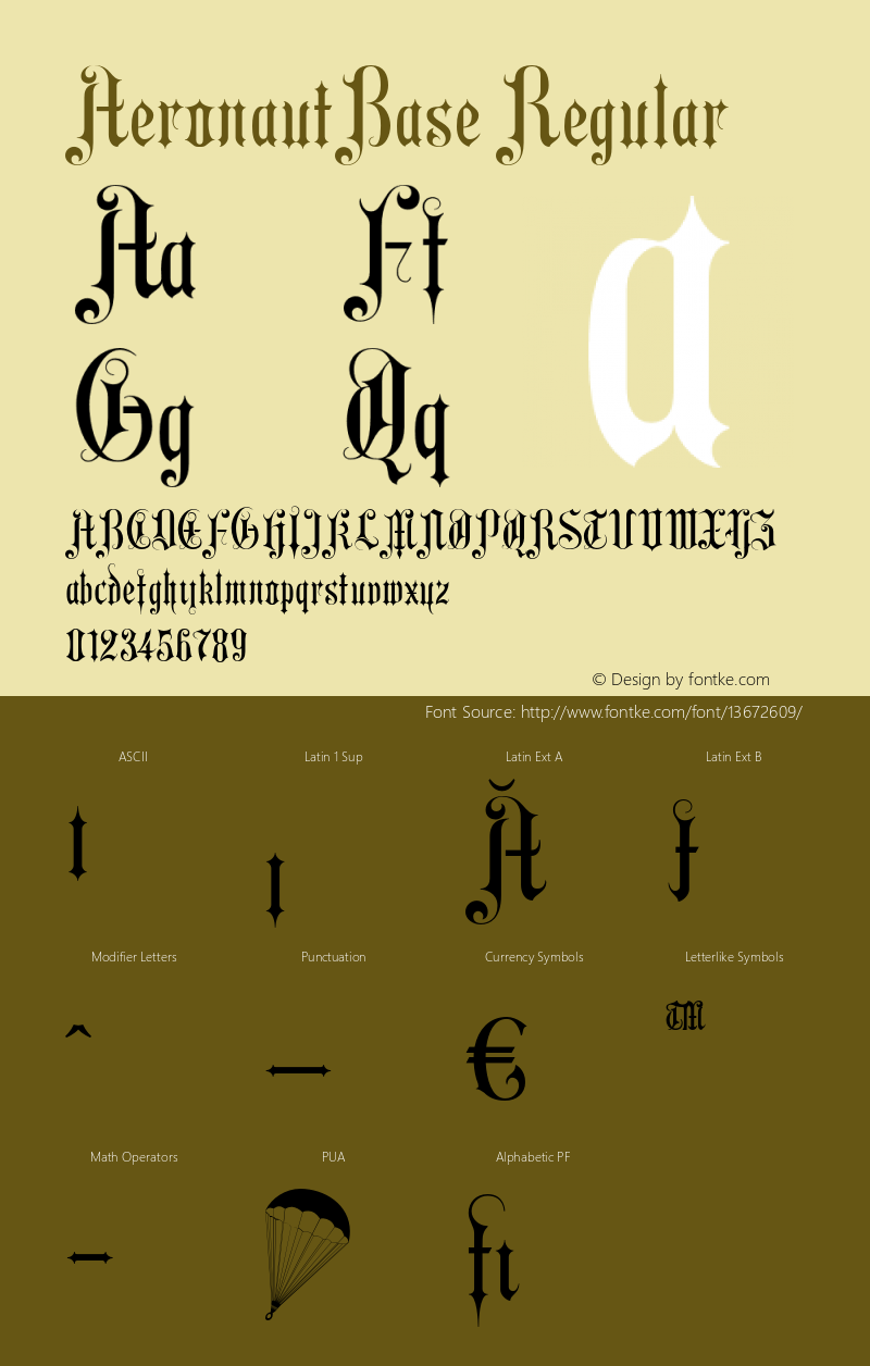 AeronautBase Regular Version 1.001 Font Sample