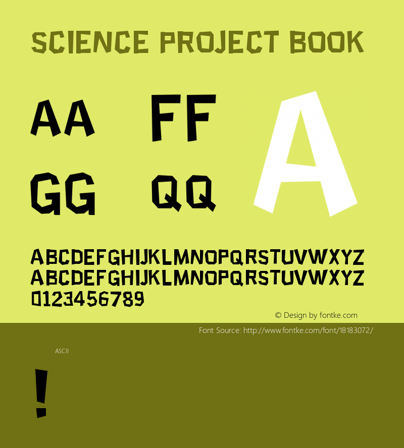 Science Project Book Version 1.0 - Robotic Attack Font Sample