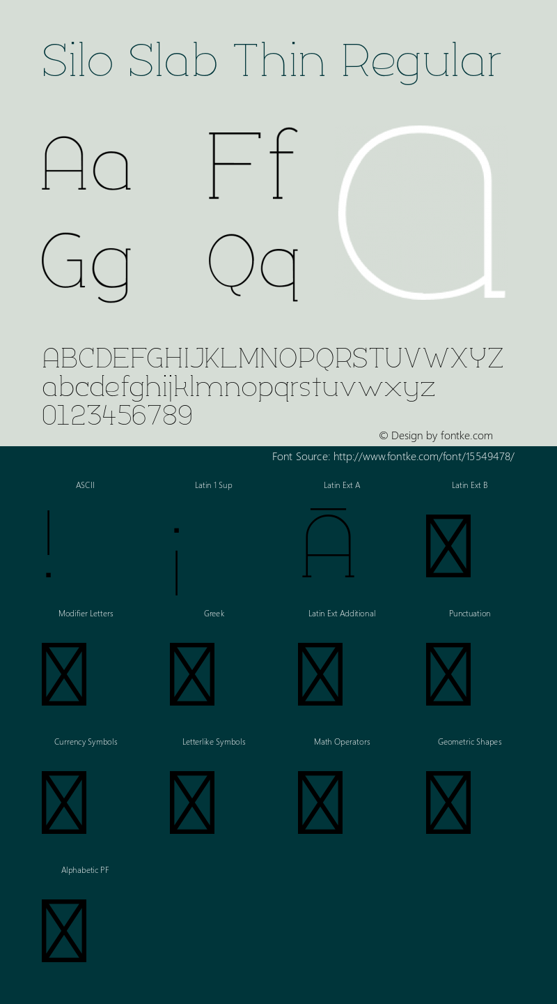 Silo Slab Thin Regular Version 1.000;PS 001.001;hotconv 1.0.56 Font Sample