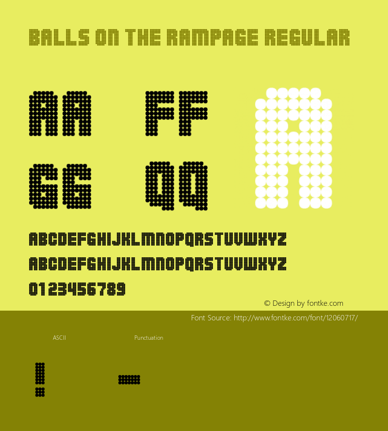 Balls on the rampage Regular 2 Font Sample