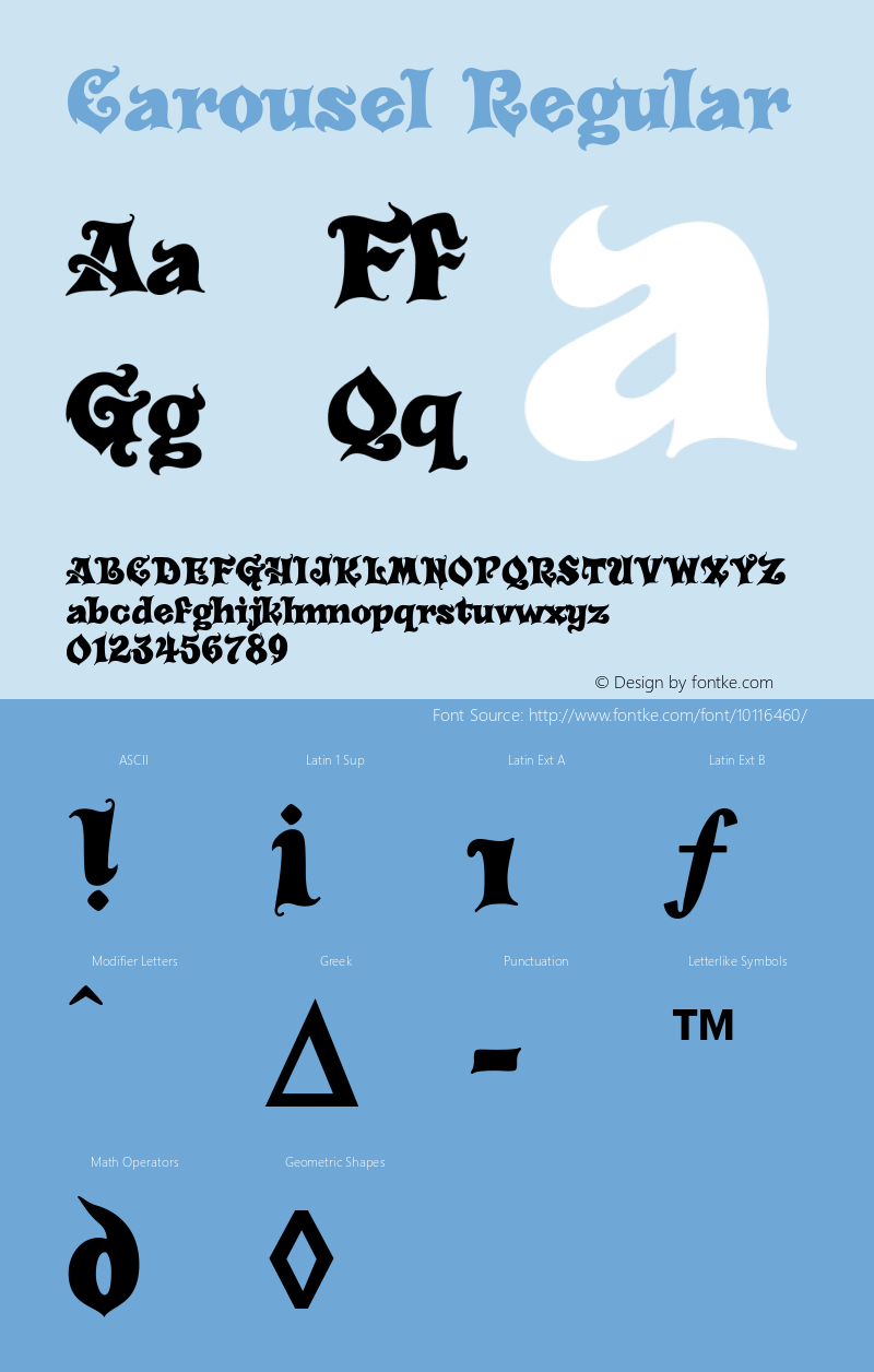 Carousel Regular 1.0 Font Sample