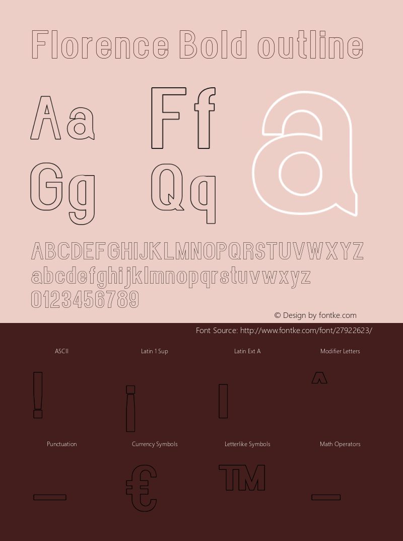 Florence-Boldoutline Version 1.020;Fontself Maker 3.0.2 Font Sample