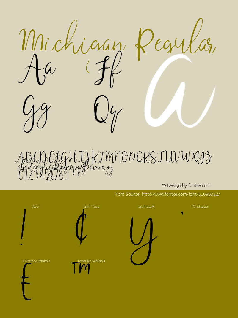 Michigan Version 1.013;Fontself Maker 3.5.1 Font Sample