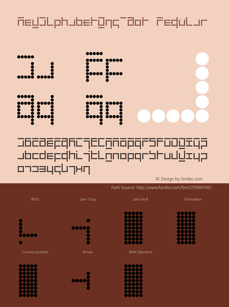 New Alphabet W95 Dot Version 1.1 Font Sample