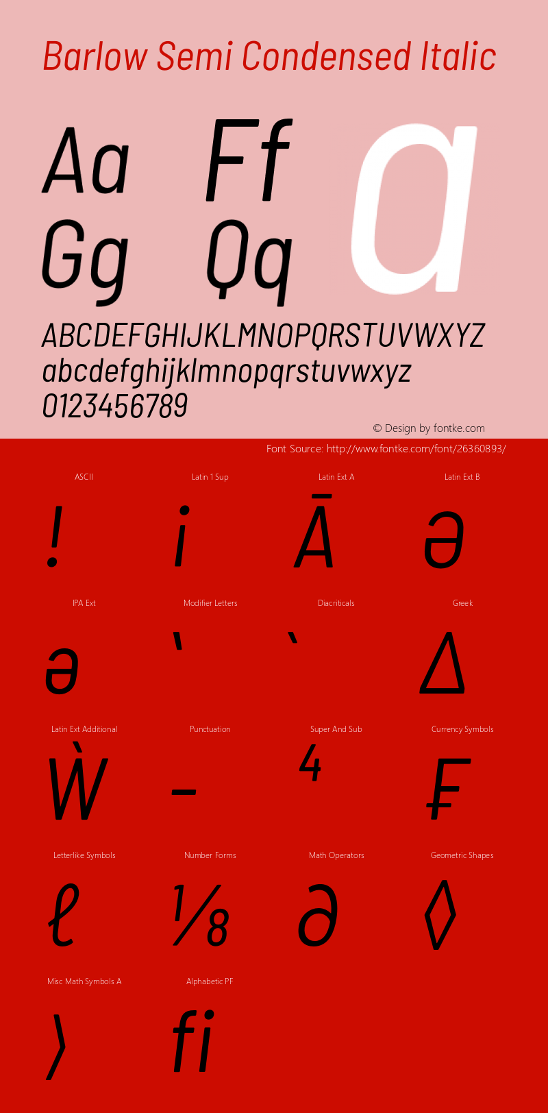 Barlow Semi Condensed Italic Version 1.403;PS 001.403;hotconv 1.0.88;makeotf.lib2.5.64775 Font Sample