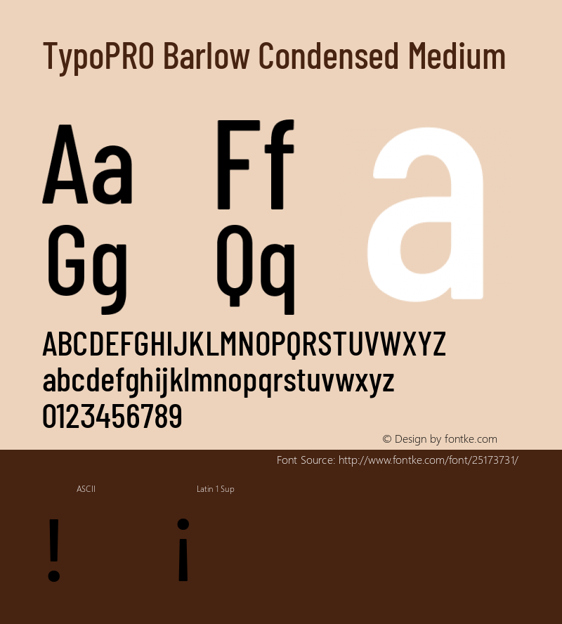 TypoPRO Barlow Condensed Medium Version 1.301 Font Sample