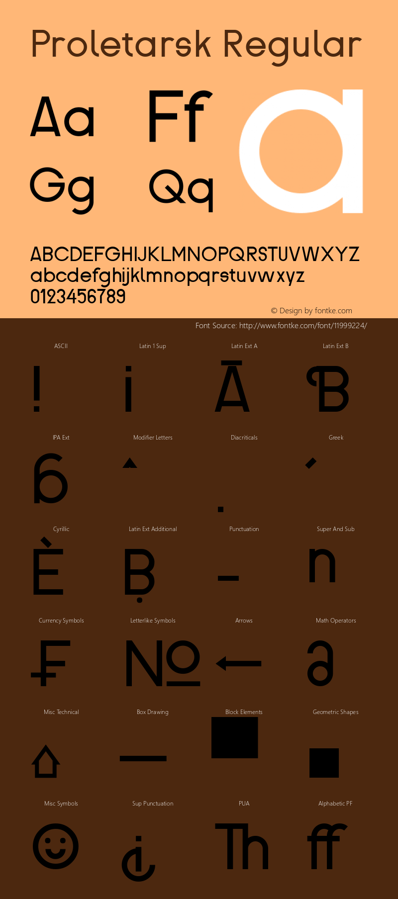 Proletarsk Regular Version 1.000 2010 initial release Font Sample