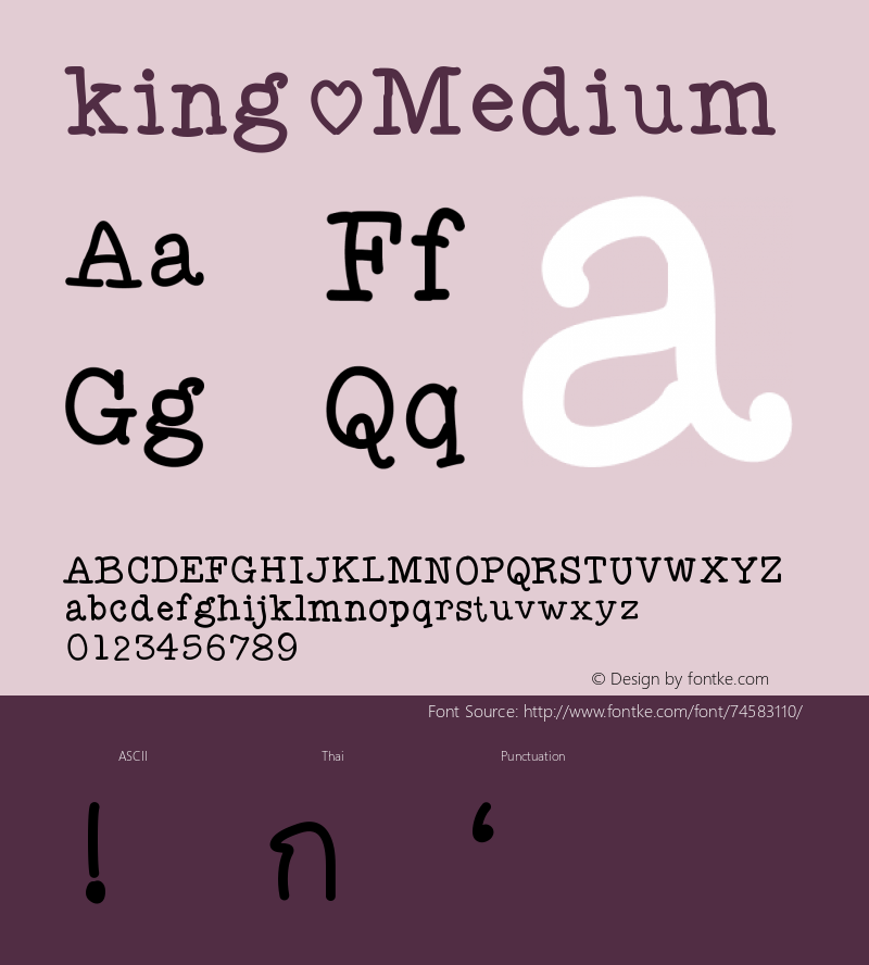 king Version 001.000 Font Sample