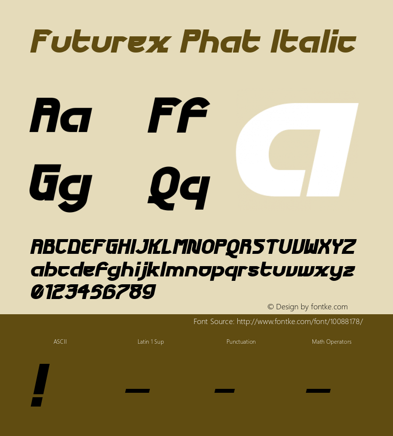 Futurex Phat Italic 1.0 Font Sample