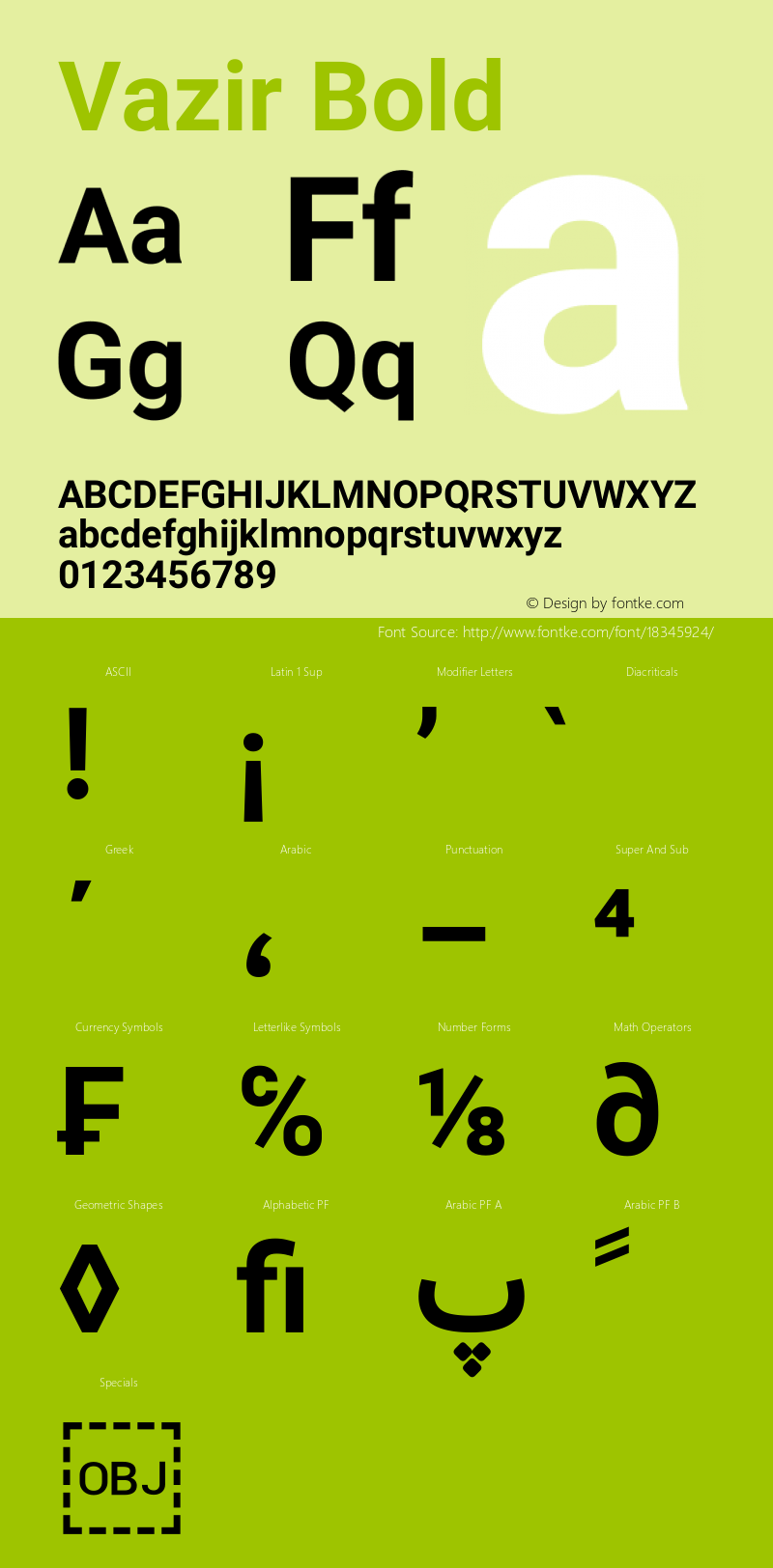 Vazir Bold Version 4.2.1 Font Sample