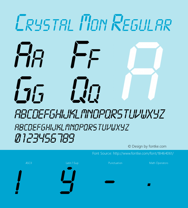 Crystal Mon Regular 2.00 Font Sample