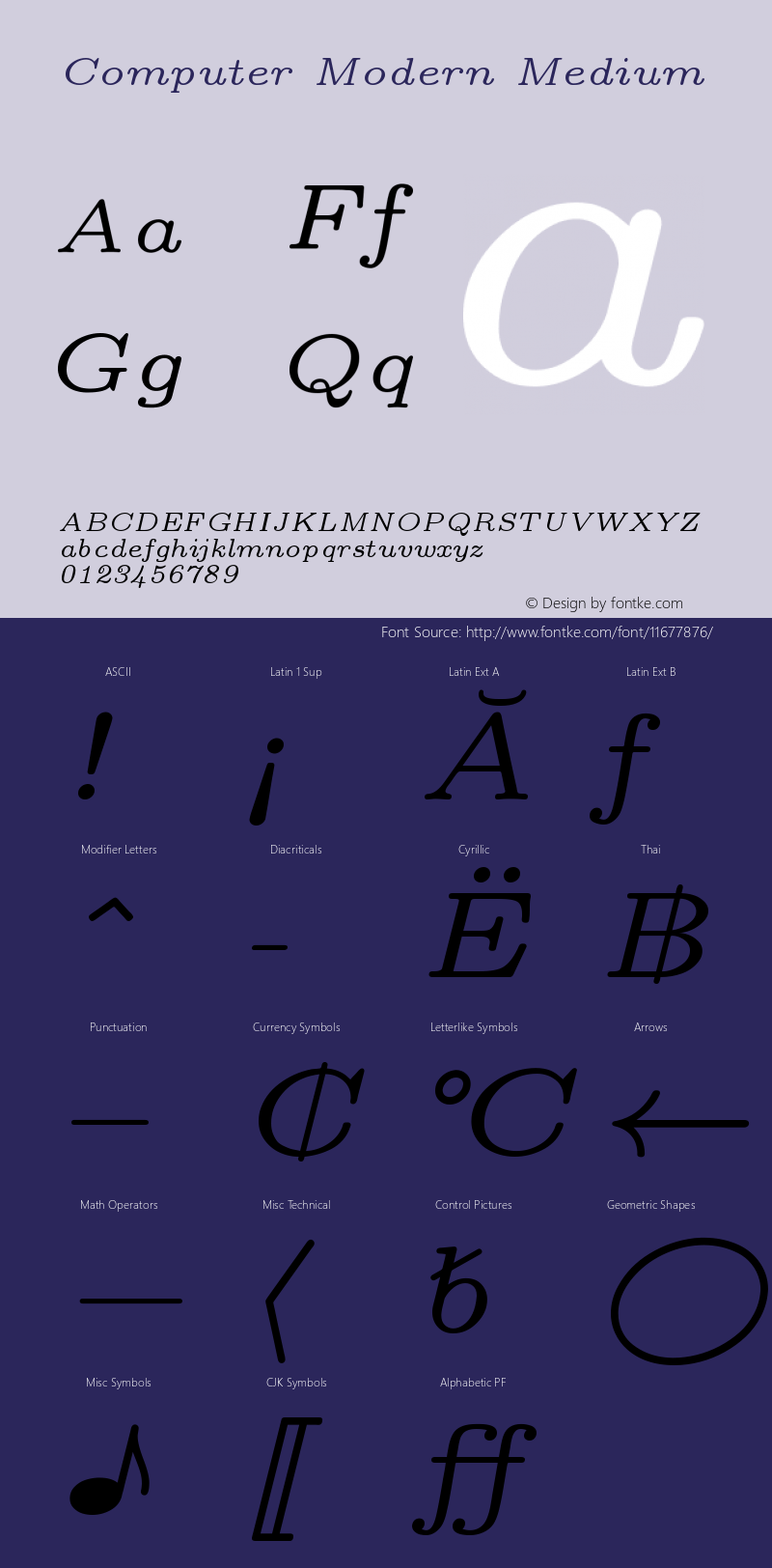 Computer Modern Medium Version 0.3 Font Sample