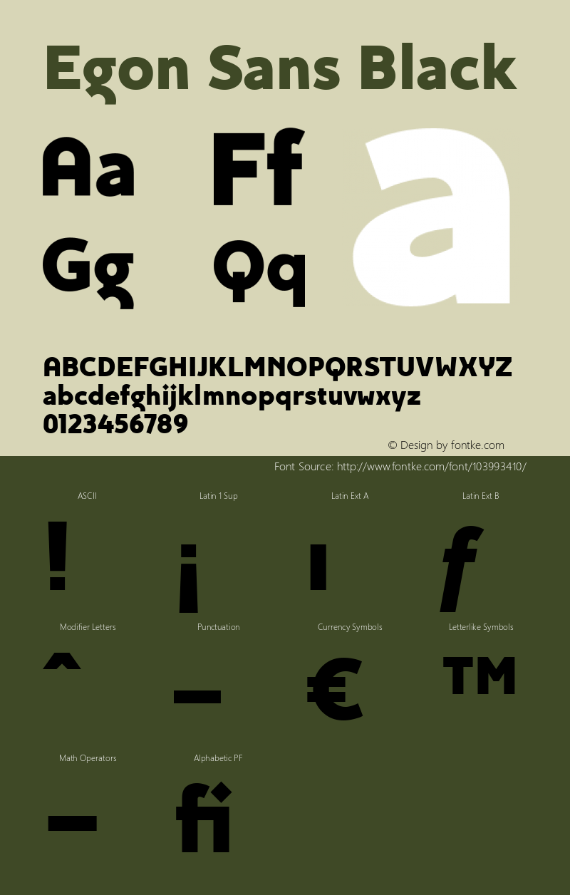 Egon Sans Black 001.000 Font Sample