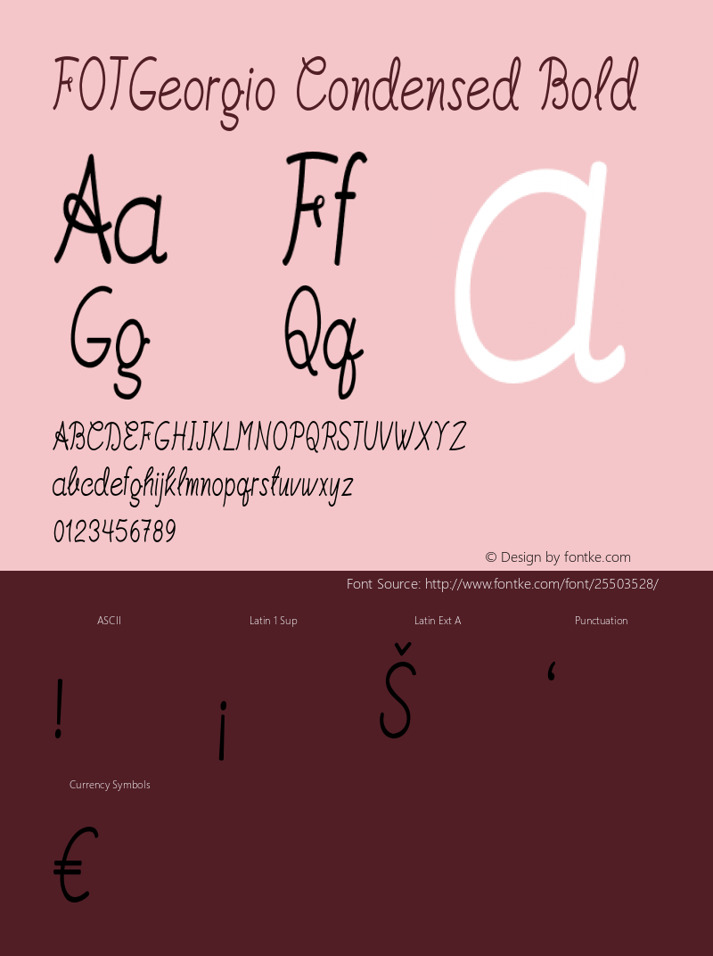 FOTGeorgio-CondensedBold Version 1.000 Font Sample