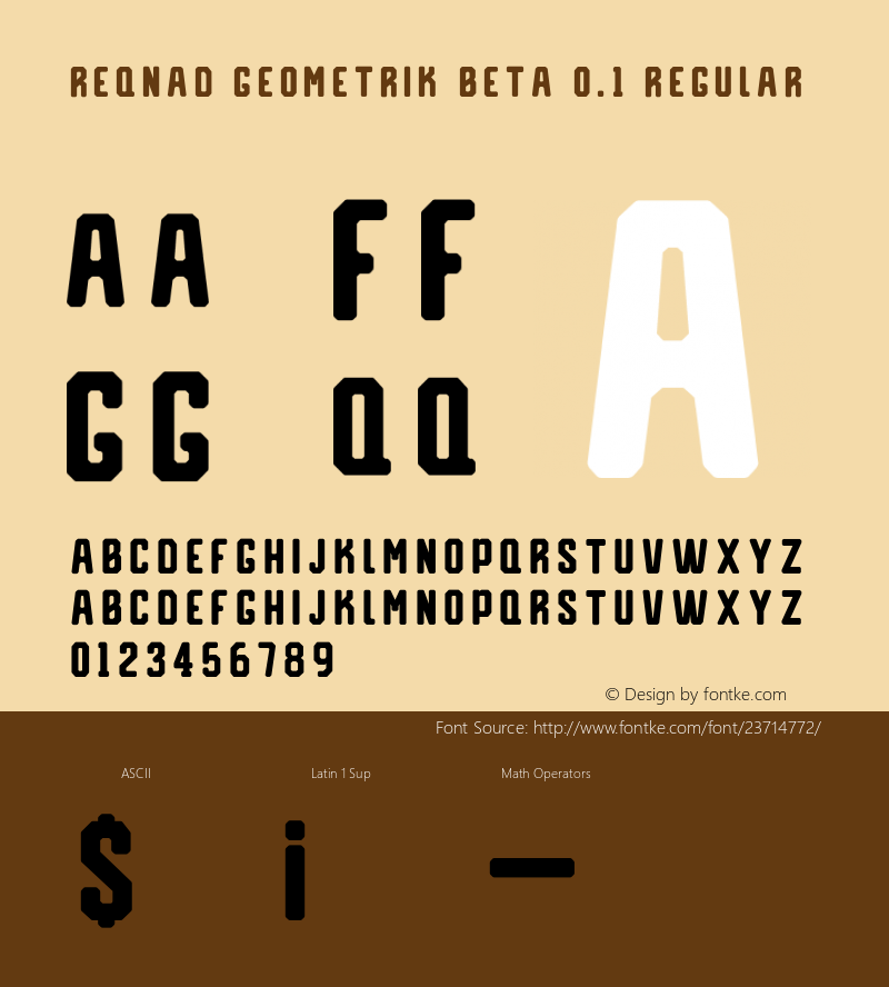 Reqnad Geometrik Beta 0.1 Regular Version 1.000;PS 001.000;hotconv 1.0.88;makeotf.lib2.5.64775 Font Sample