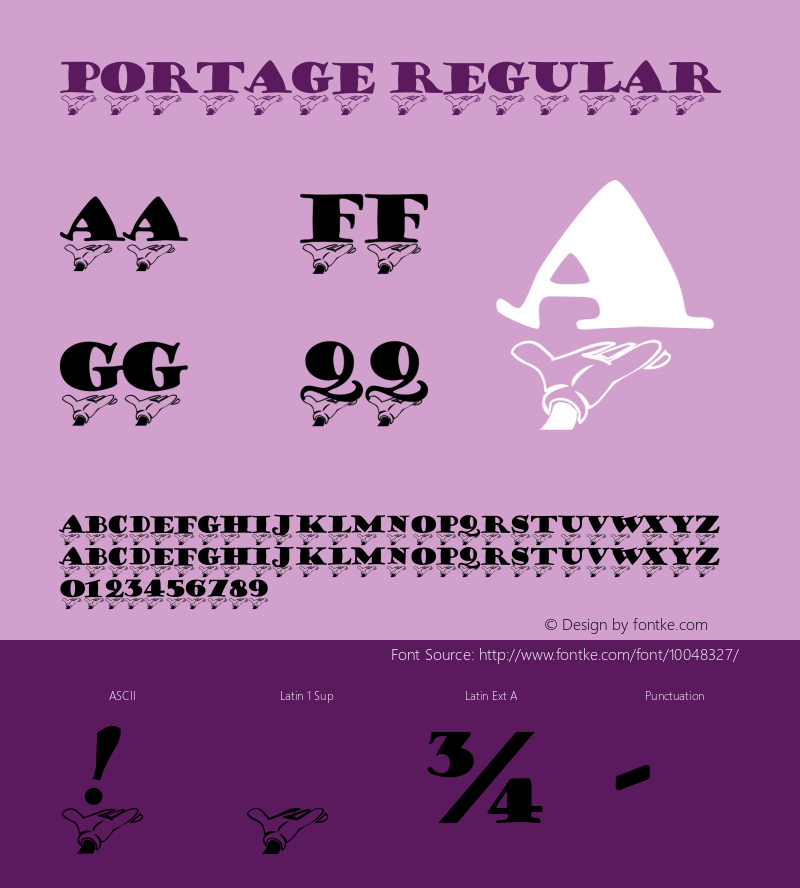 Portage Regular Altsys Fontographer 4.0.4 4/17/94 Font Sample