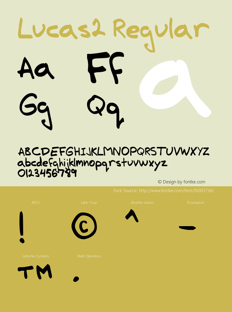 Lucas2 Regular 1.1 Sat Apr 27 09:06:25 1996 Font Sample