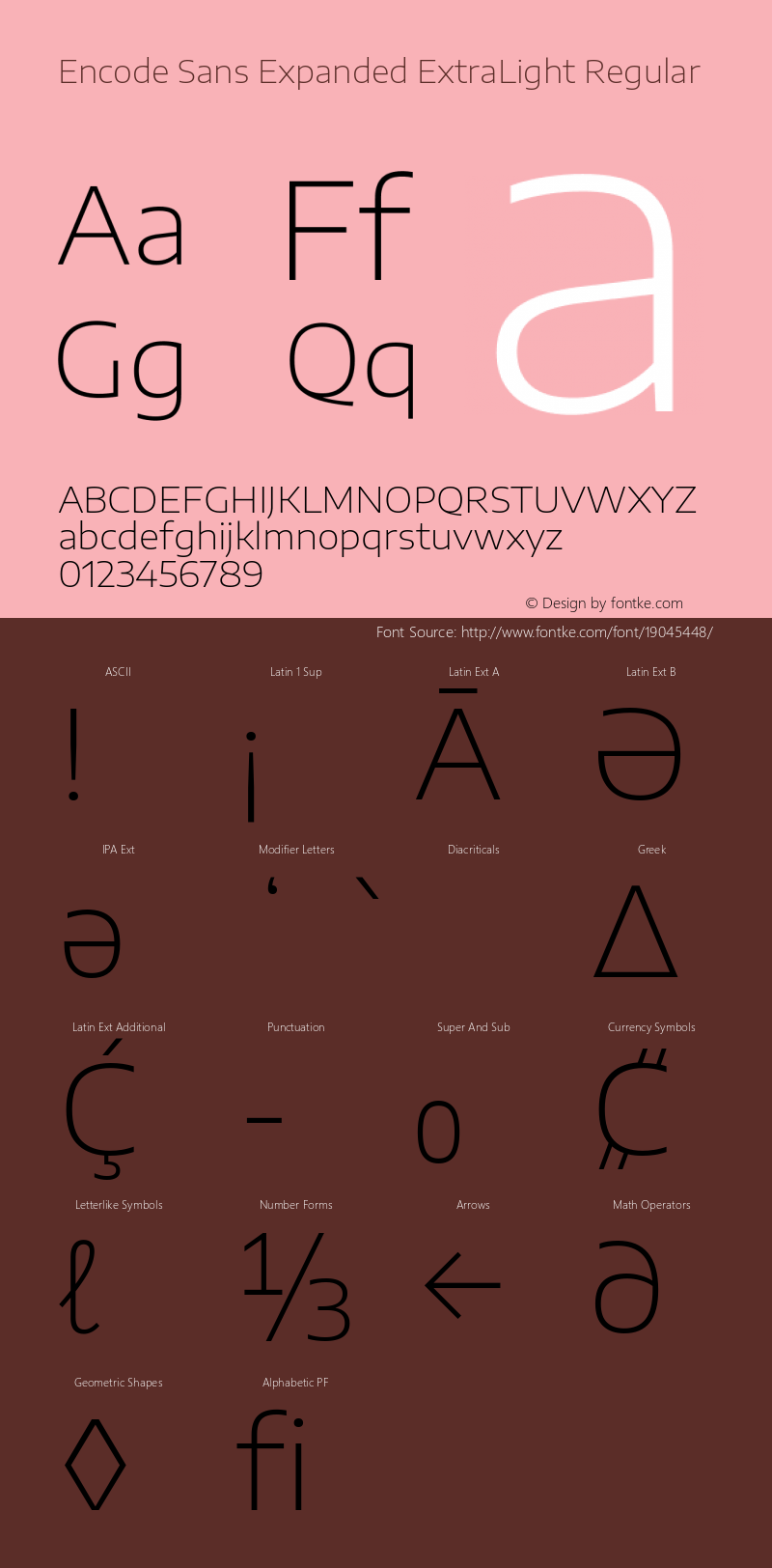 Encode Sans Expanded ExtraLight Regular Version 2.000 Font Sample