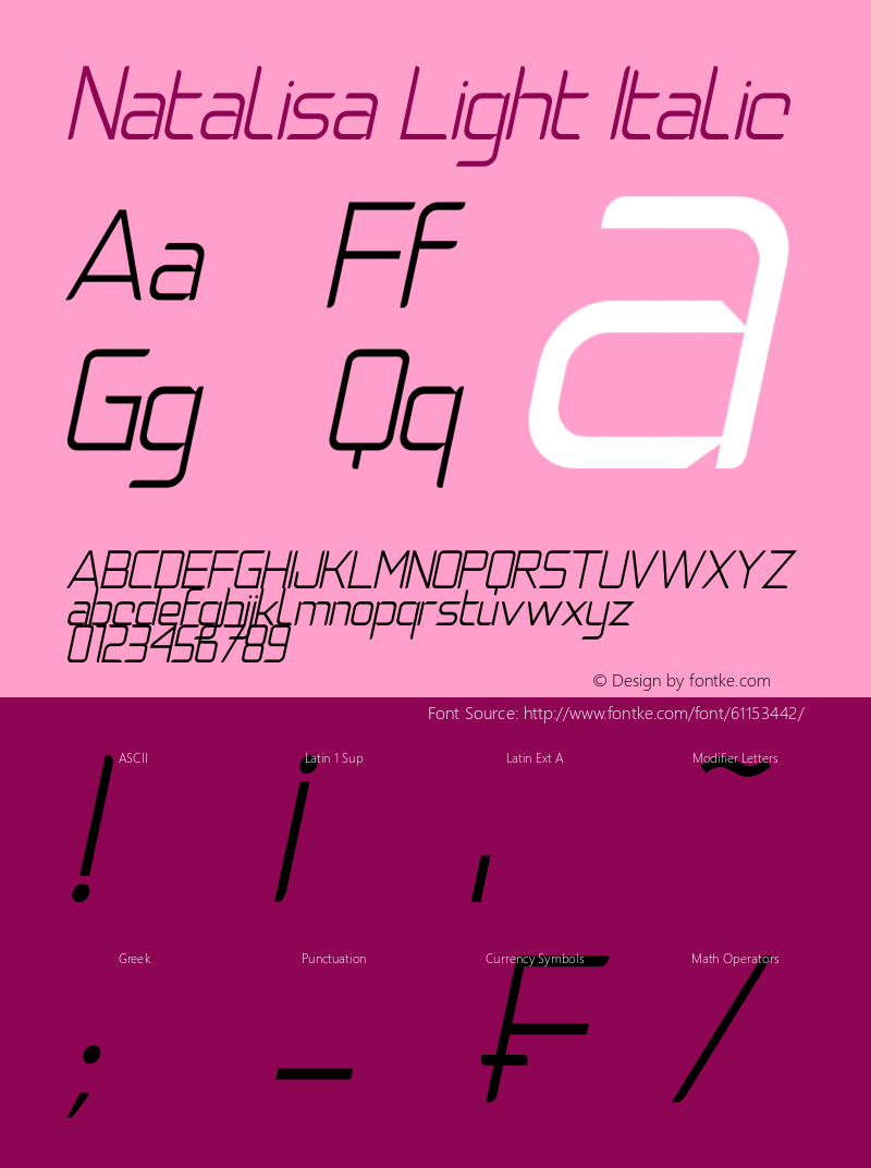 Natalisa Light Italic Version 1.00;March 27, 2020;FontCreator 13.0.0.2613 64-bit Font Sample