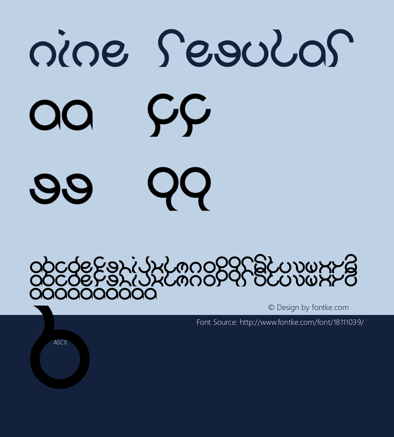 nine Regular Version 1.0 Font Sample