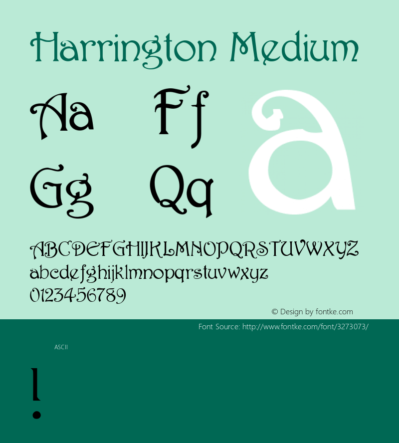 Harrington Medium 001.001 Font Sample