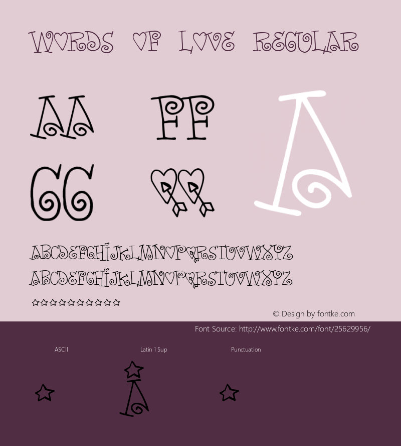 Words Of Love Regular 2 Font Sample