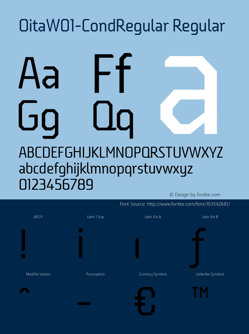 Oita W01 Cond Regular Version 1.00 Font Sample