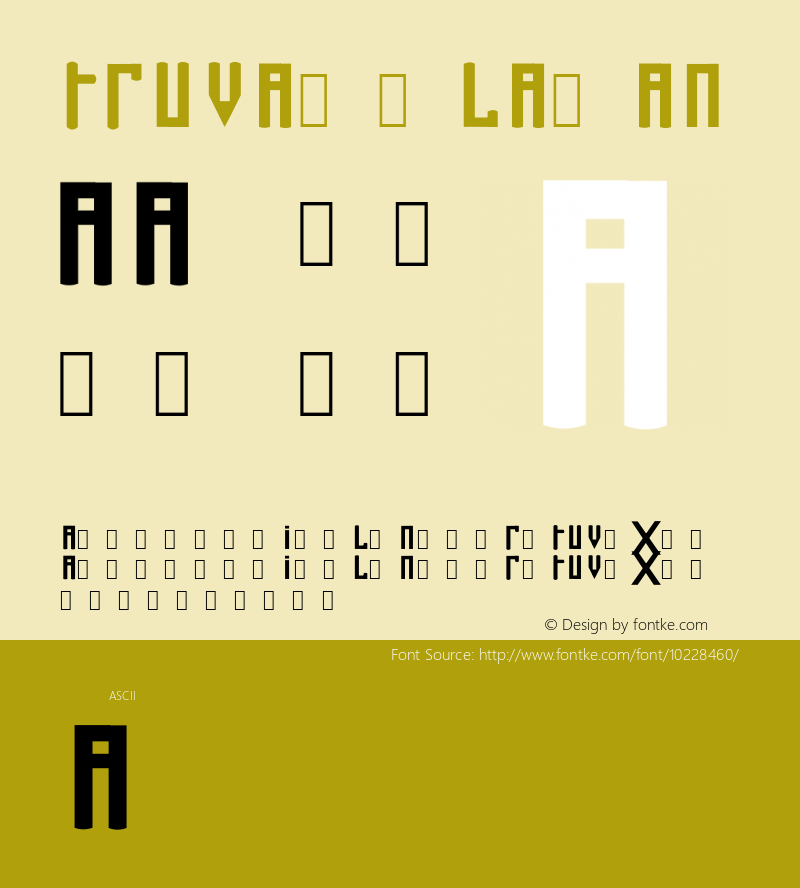 TRUVA Olaan Version s1.0 Font Sample