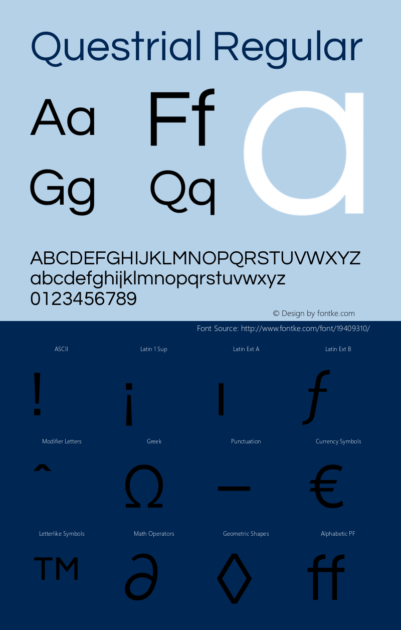 Questrial Version 1.002 Font Sample