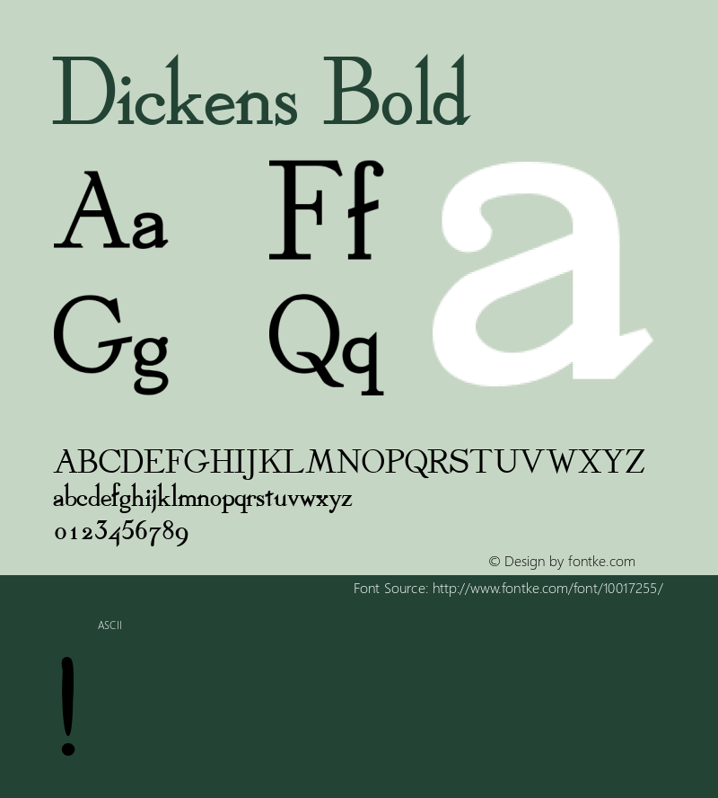 Dickens Bold Altsys Metamorphosis:4/9/92 Font Sample