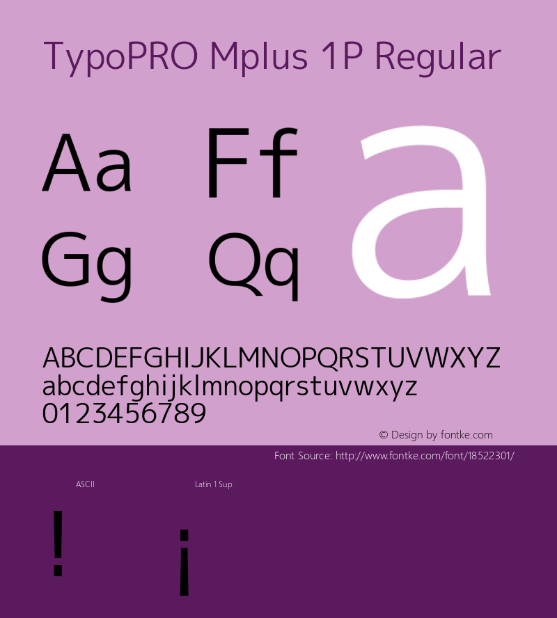 TypoPRO Mplus 1P Regular Version 1.062 Font Sample