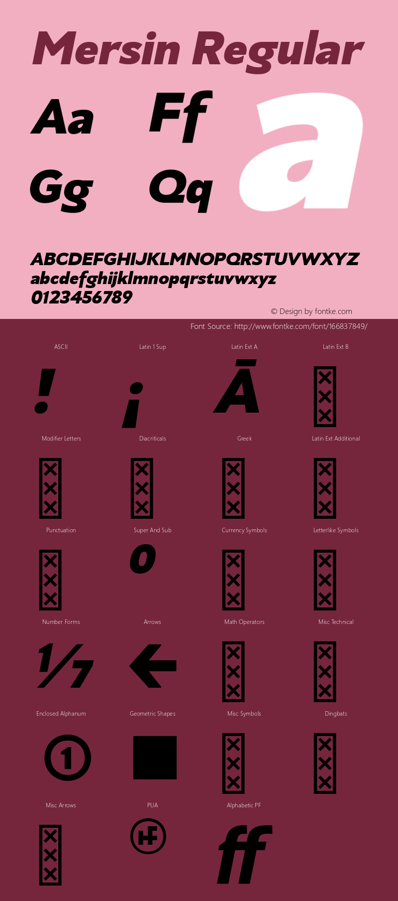 Mersin Heavy Italic Version 1.00 Font Sample