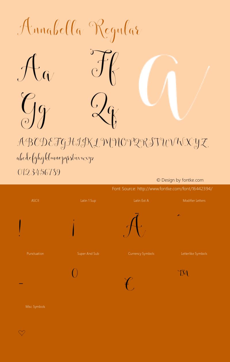 Annabella Regular Version 1.0 Font Sample