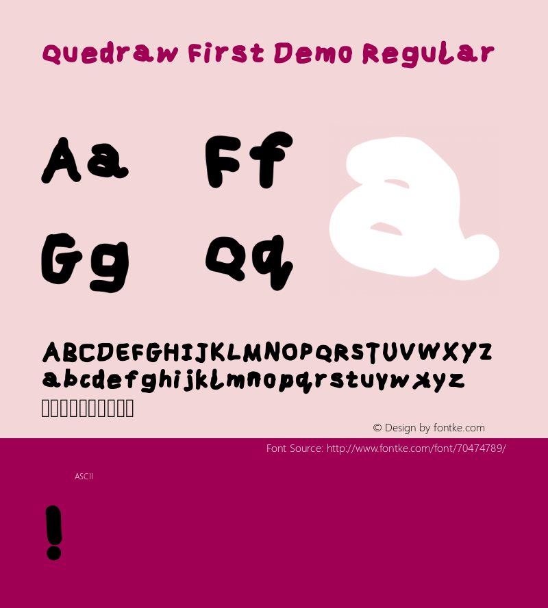 Quedraw First Demo Regular Version 001.001 Font Sample