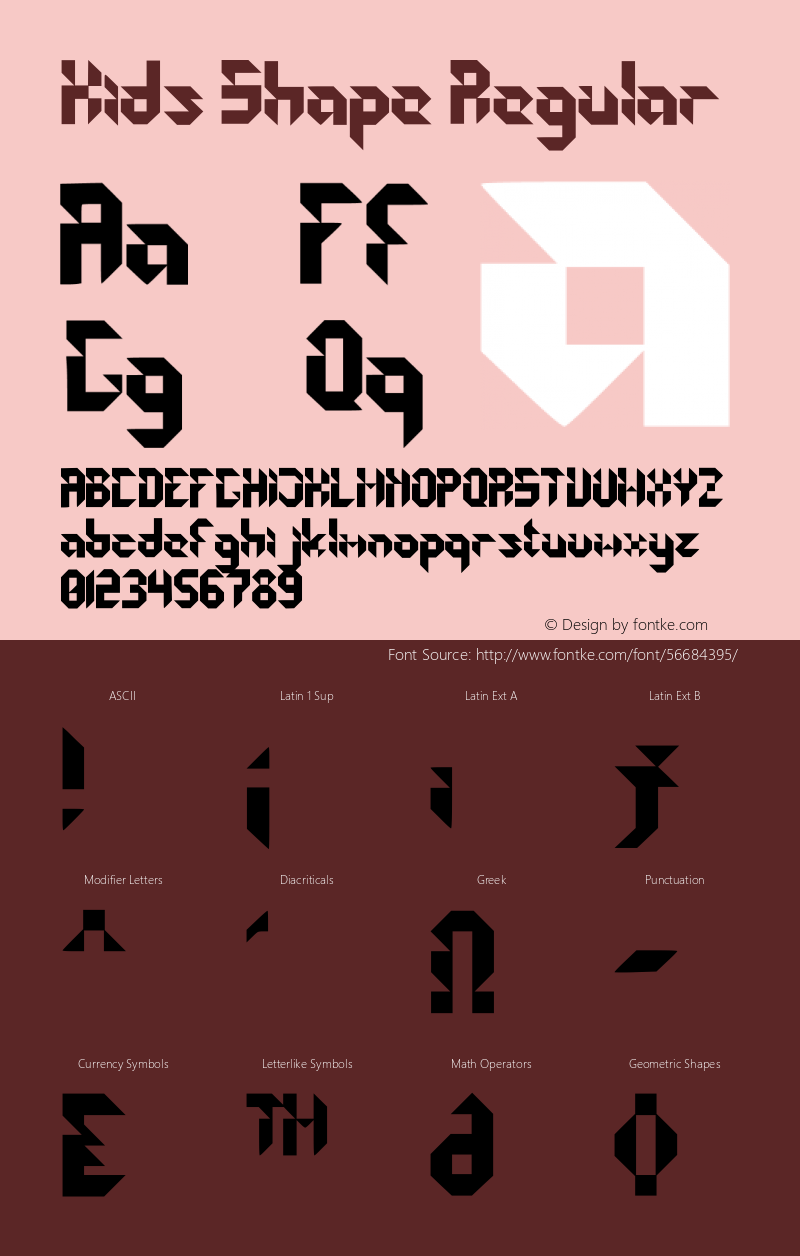 Kids Shape Regular Version 001.000 Font Sample