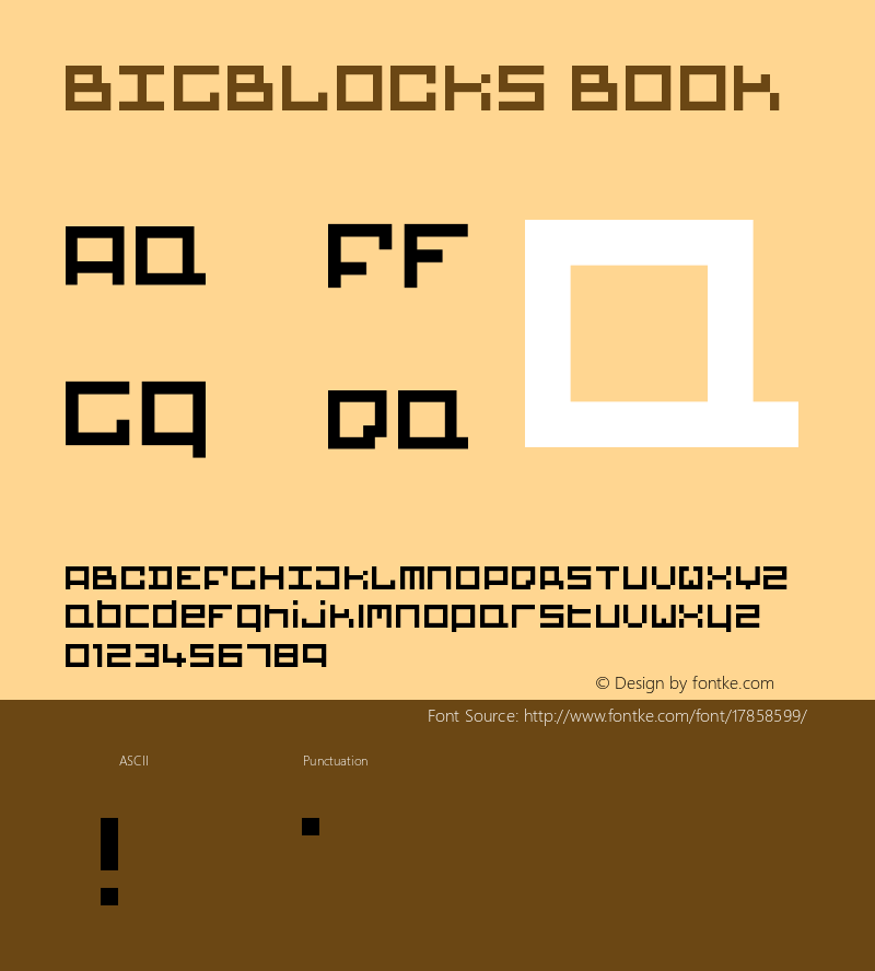 BIGBLOCKS Book Version 1.0 Font Sample