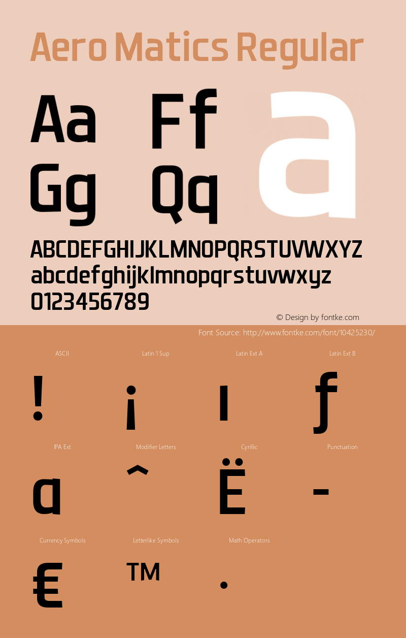 Aero Matics Regular v1.45 - 2/7/2012 Font Sample