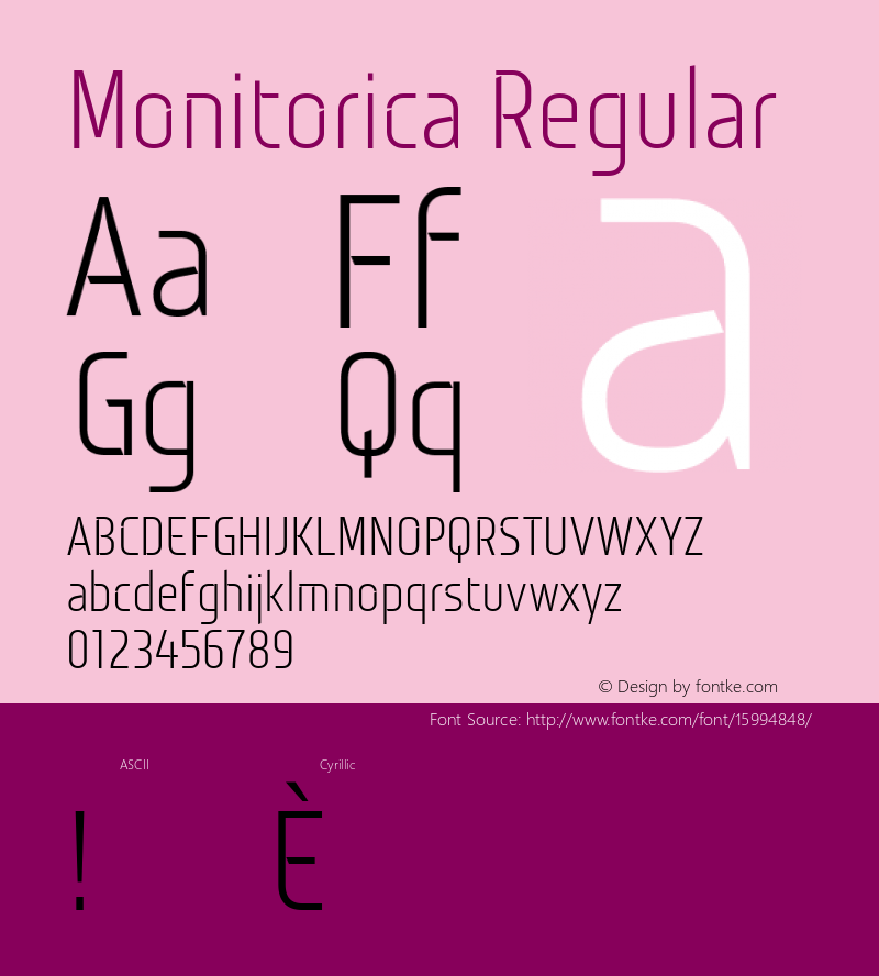 Monitorica Regular 1.2; CC 4.0 BY-ND; ttfautohint (v1.4.1) Font Sample