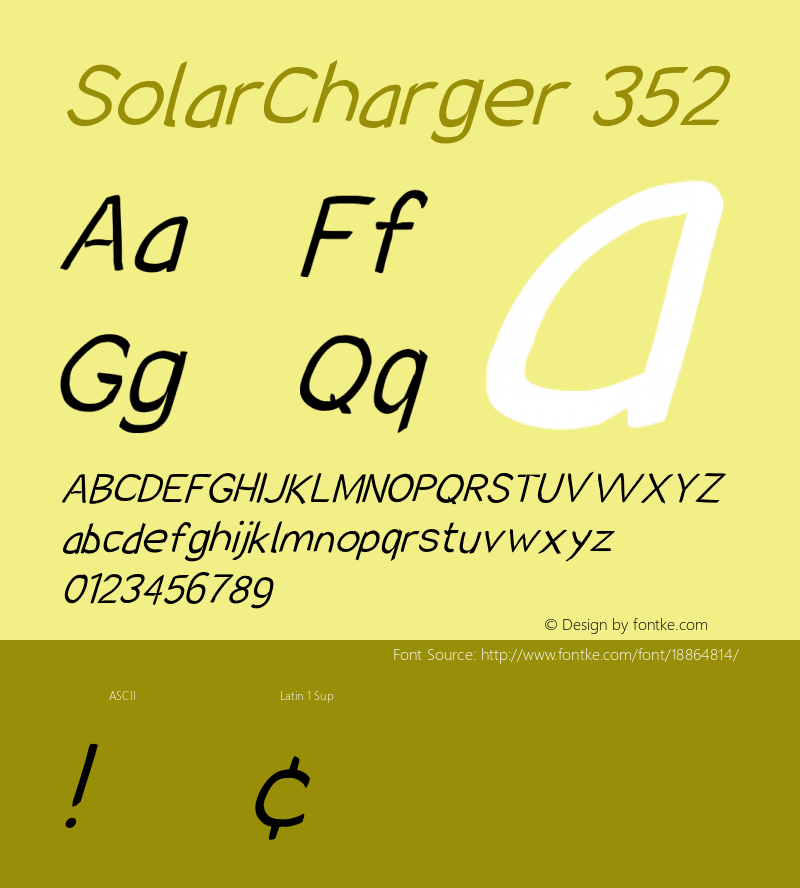 SolarCharger 352 Version 1.100 Font Sample