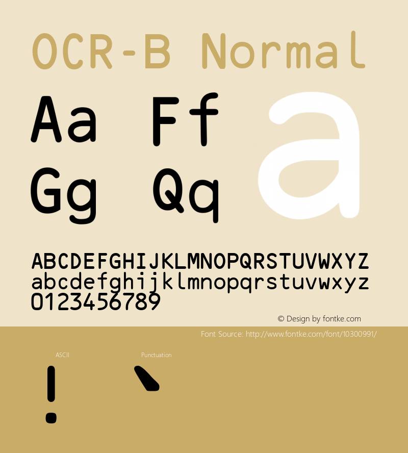 OCR-B Normal 1.000 Font Sample